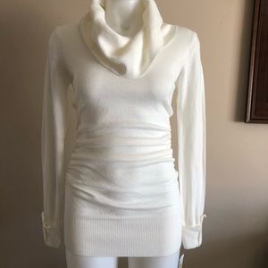 White Long Sleeve Turtleneck Top